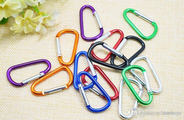 htsportsstore Wholesale--4.6cm D shaped Aluminium alloy carabiner key ring for outdoor 100pcs/lot Free shipping