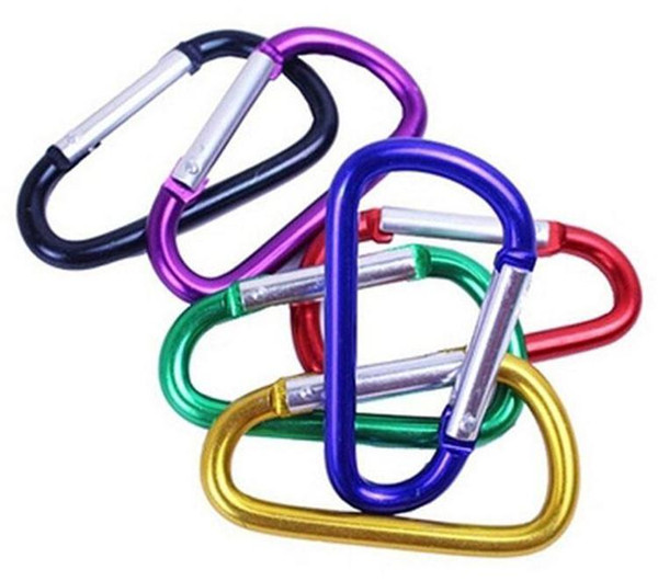 Carabiner Ring Keyrings Key Chains Outdoor Sports Camp Snap Clip Hook Keychain Hiking Aluminum Metal Convenient Hiking Camping Clip On