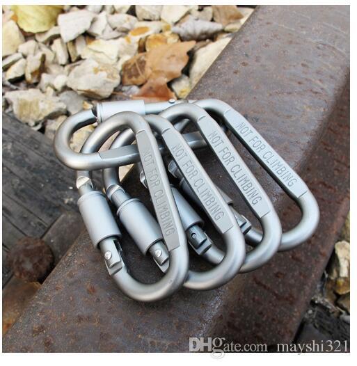 Outdoor Tool Multi-Function Aluminum Alloy Mountaineering Shackle D-Shaped Fast Hang Buckle Carabiner Key Clip with Lock Key