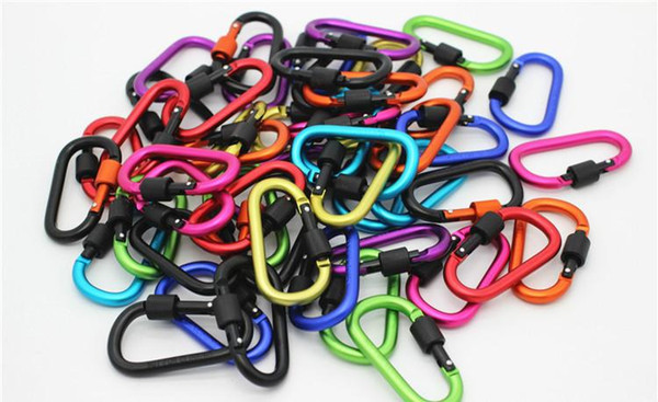 New arrival 8CM locking type D quickdraw carabiner buckle buckle hanging aluminum nut backpack buckle Mix Color