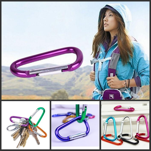 Carabiner Ring Keyrings Key Chain Outdoor Sports Camp Snap Clip Hook Keychains Hiking Aluminum Metal Stainless Steel Hiking Camping