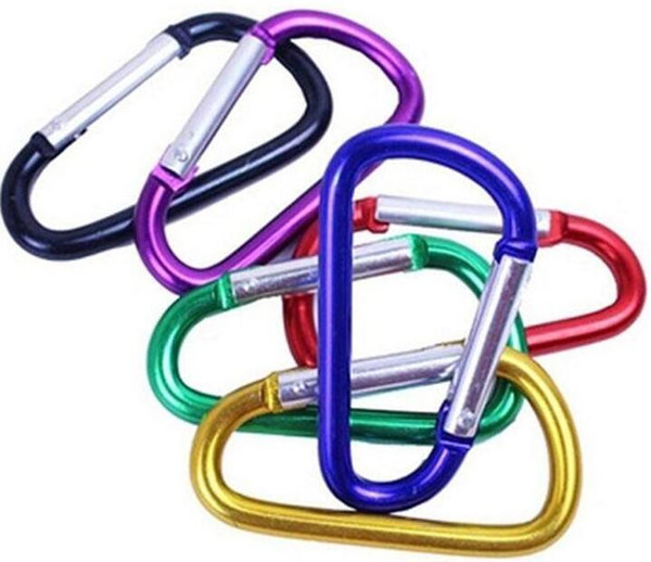 Carabiner Ring Keyrings Key Chain Outdoor Sports Camp Snap Clip Hook Keychain Hiking Aluminum Metal Stainless Steel Hiking Camping free ship