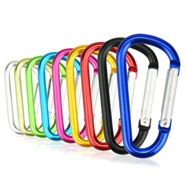 High Quality 4Cm-7.2cm D-Ring Carabiner Colorful Durable Climbing Hook Aluminum Keychain Hiking Camping Accessory Fit Outdoor Sport