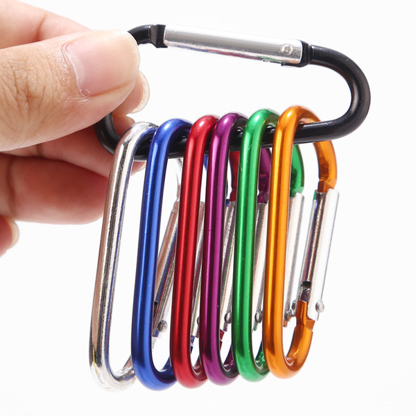 5#3.8mm D Carabiner Ring Keyrings Key Chains Outdoor Sports Camp Snap Clip Hook Keychain Hiking Aluminum Metal Convenient Hiking Camping