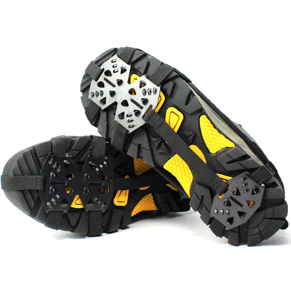 1 Pair 24 Stud Universal Crampons Ice Non-Slip Snow Shoes Spikes Grips Hiking Climbing Walking Anti Slip Shoes Cover Cleats