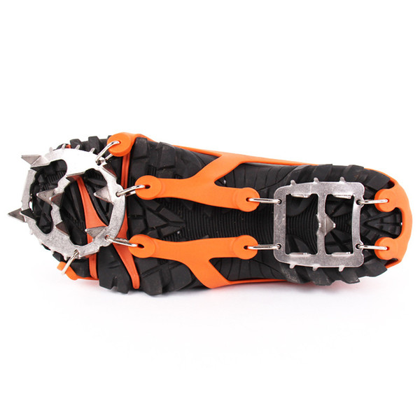 1 Pair Winter Crampons Ice Snow Climbing Anti Slip Ice Cleats Gripper Shoe Covers Chain Spike Sharp Snow Gripper Crampons 2 Size