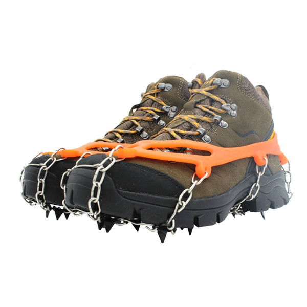 50PCS 8 Teeth Claws Crampons Non-slip Shoes Cover Stainless Steel Ice Gripper Chain Outdoor Ski Snow Hiking Climbing