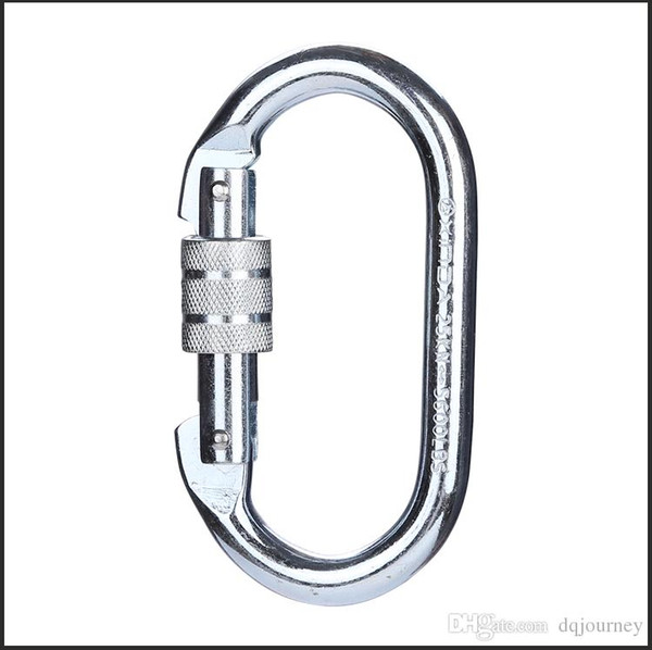 Excellent Famous 25KN O-Shape Climbing Lock Outdoor Steel Carabiner Climbing Sport Main Lock Outdoor Screw-lock Carabiner Free Shipping