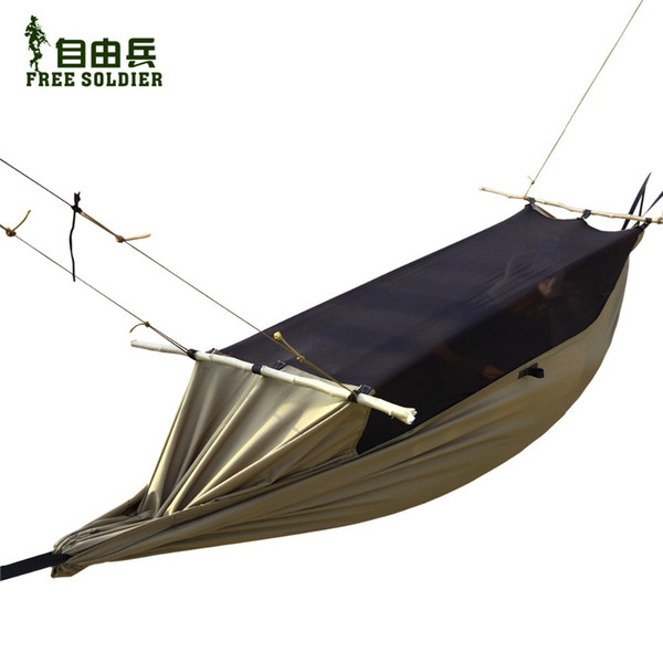 outdoor camping outdoor survivor mult-ifunction portable mosquitoes hammock wear-resisting tent 160-180cm height Free soldier