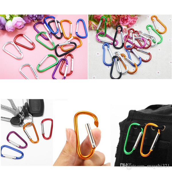 Camping Equipment Aluminum Multitool Carabiner Keychain Snap Clip Hooks Durable Camping Hiking Carabiner Quick Hanging Key Ring Buckles