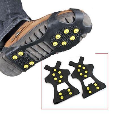 1 Pair S M L 10 Studs Anti-Skid Snow Ice Climbing Shoe Spikes Ice Grips Cleats Crampons Winter Climbing Anti Slip Shoes Cover