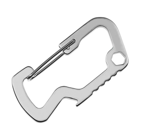 Outdoor portable multi-function Hanging buckle Multi-purpose Stainless Steel Carabiner Buckle Beer Opener for EDC tools Camping