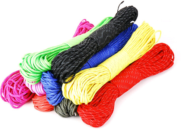 328ft/pc 100m Reflective paracord 550 paracord parachute cord lanyard rope mil spec type III mil spec 7 strands 7 colors