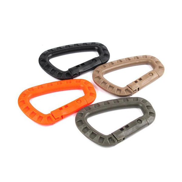 Outdoor D Shape Buckle Placstic Carabiner Clip Climbing Camping Buckle Fast Hang Keychain Hook Free Shipping