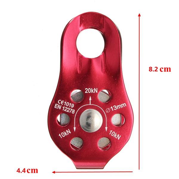 Outdoor Sports Equipment 20KN Aluminum Single Climbing Pulley Outdoor Rescue Pulley Rappelling Tool with fixed side plates