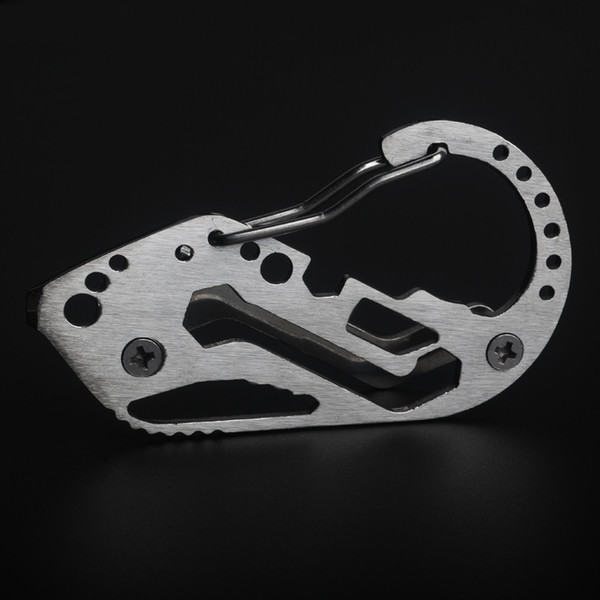 Outdoor EDC Multi-function Gadget Portable Mountaineering Stainless Steel Chain Quick Key Storage Clip Key Holder LS19070301