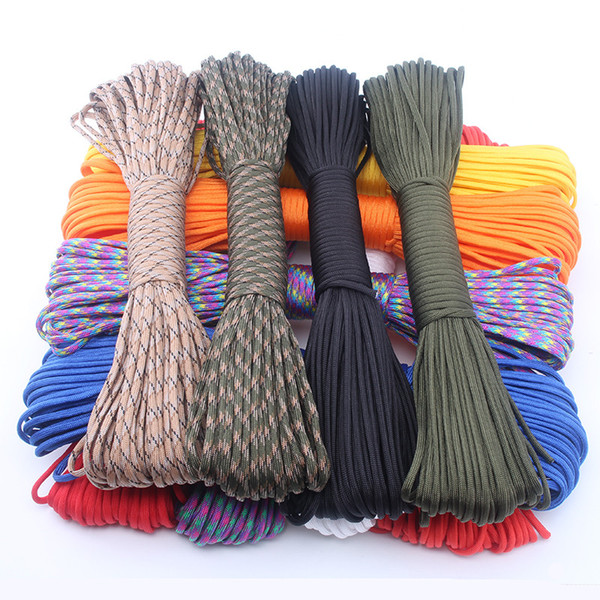 7 inner strands 250 Colors Paracord 550 Rope Type III 7 Stand 25Feet Paracord Cord Rope Survival kit Wholesale