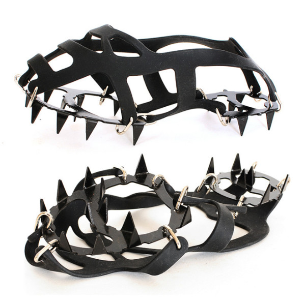 New 18 Teeth Claws Crampons Non-slip Shoes Cover Stainless Steel Chain Outdoor Ski Ice Snow Hiking Climbing Grippers SC057