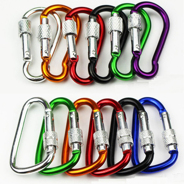 3.6g Locking Carabiners Screw Lock Hook Buckle Padlock for Hiking Camping Outdoor climbing button carabiner Outdoor hooks