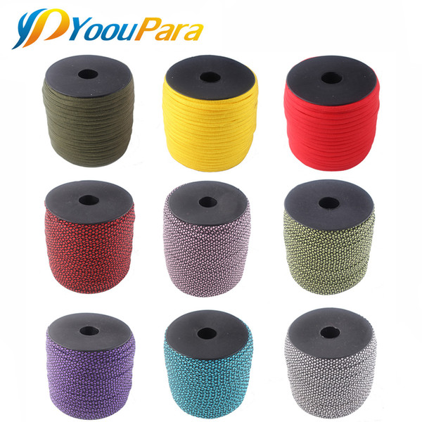 100FT Spools 550 Paracord 4mm Rope Cuerda Escalada Mil Spec Type III 7Strand Paracorde Cord Outdoor Campling Survival Kit