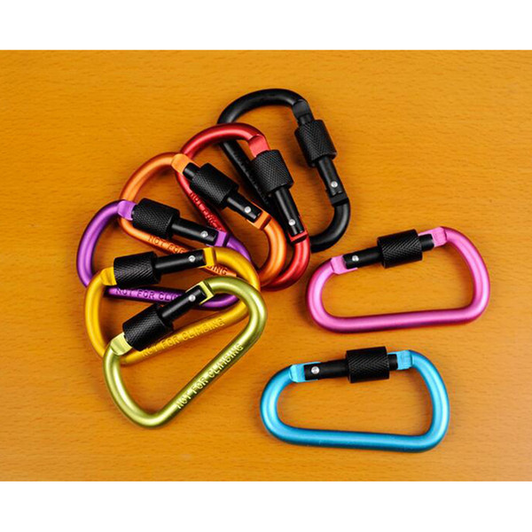 Camping Equipment Outdoor Sports Equipment D ring carabiner camp keychain Aluminium locking Carabiner Hook carabiner buckle