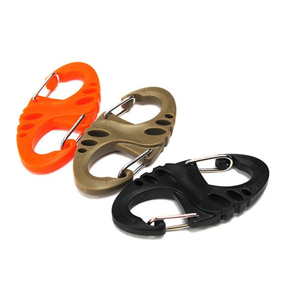 100PCS S-Biner Clip For Paracord Bracelet Carabiner 8 Shape Keychain Keyrack Outdoor Bag Parts EDC Tool & Accessories