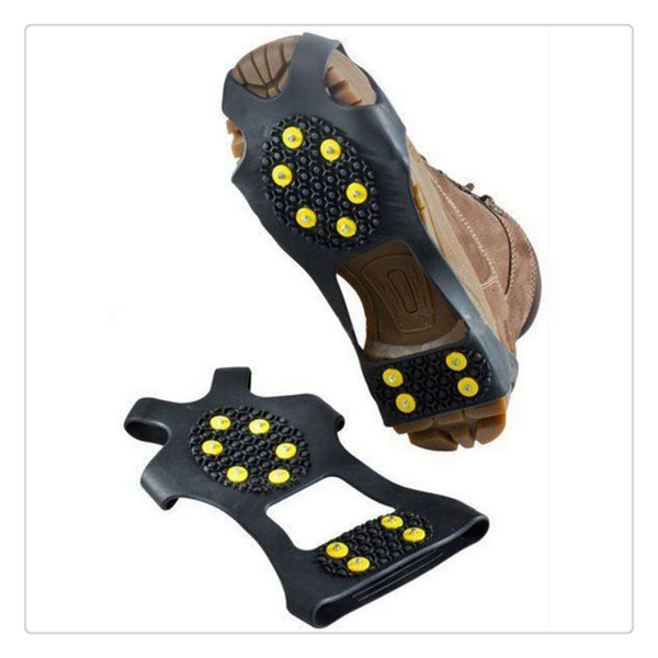 Climbing Mountaineering Crampons Ice Shoe Boot Cover Traction Cleat Rubber Spikes Anti Slip Ski Snow Hiking Climbing Gripper Free Shipping