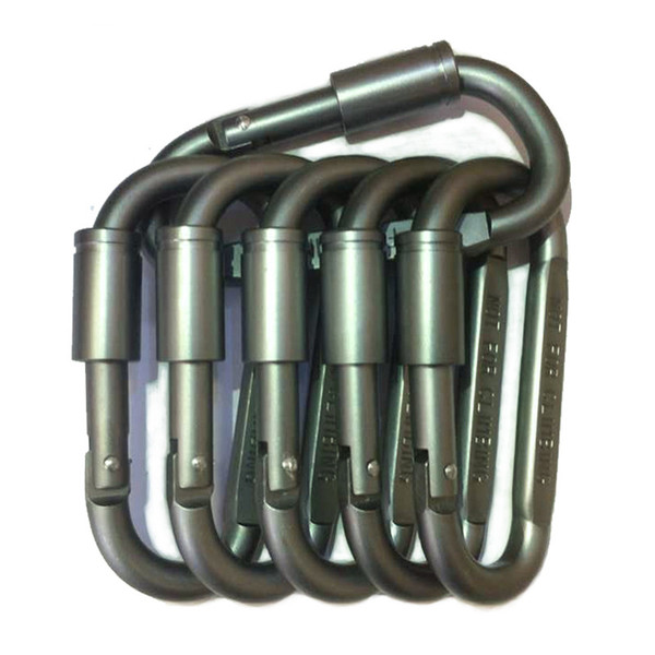 6pcs/lot Outdoor Camping Climbing Equipment Alloy Aluminum Hunting Survival gear Hook Carabin mousqueton edc Carbine Carabiner