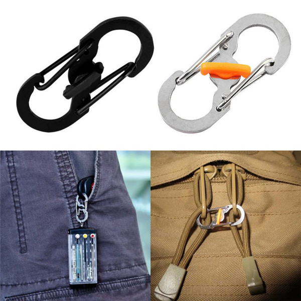 8 Word Buckle Locking Carabiner Keychain Outdoor Camping Hiking Theft mountaineering trinket Carabiner for keys Safety survival