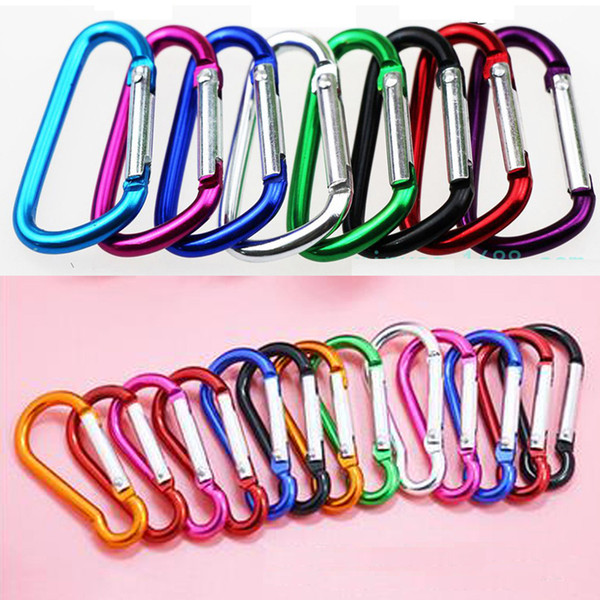 2.45g/3.1g/5.4g/8.6g/15g Camp Snap Clip Hook Carabiner Ring Outdoor Sports Keychains D Shape Hook Aluminum Accessory