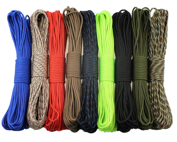 set of Rainbow Color 550 Popular Type III 7 Strand Parachute Paracord Cord Lanyard Mil Spec Core 100FT