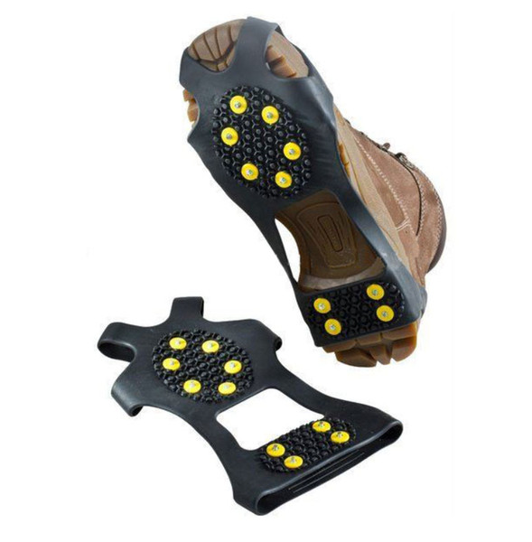 10 Stud S M L XL Universal Ice Non Slip Snow Shoe Spikes Grips Cleats Crampons Winter Climbing Safety Tool Anti Slip Shoes Cover