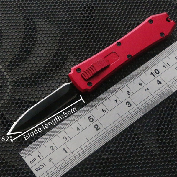 automatic knives mini knife auto knives High quality 6 colors without logo mini Key buckle pocket knife aluminum handle free shipping