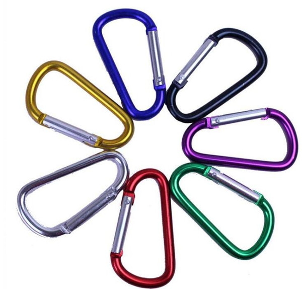 Carabiner Ring Keyrings Key Chains Outdoor Sports Camp Snap Clip Hook Keychain Hiking Aluminum Metal Convenient Hiking Camping Clip On