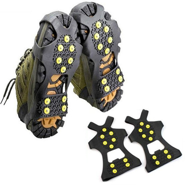 10 Studs ice gripper ice spikes for shoes Anti-Skid Snow Ice Climbing Shoe Spikes Grip Crampons Cleats Overshoes 2019 hot sale