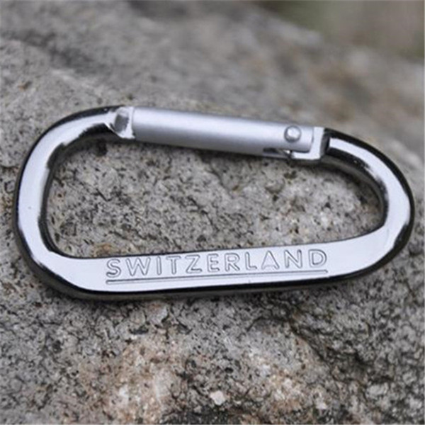 New Outdoor Safety Buckle Aluminum Alloy D-Shape Climbing Button Carabiner Snap Clip Hook Keychain Keyring Carabiners Camping Hiking K101