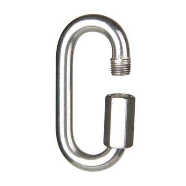 Solid Fine Stainless Steel Oval Screw Gate Rock Lock Climbing Gear Carabiner Safety Bearing for Hiking Camping