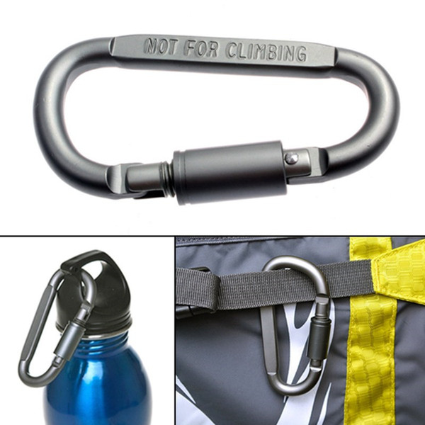 D-Shaped Camping Carabiner Aluminum Alloy Screw Dark grey Lock Hook Clip Key Ring Outdoor Camping Climbing Tools Accessories