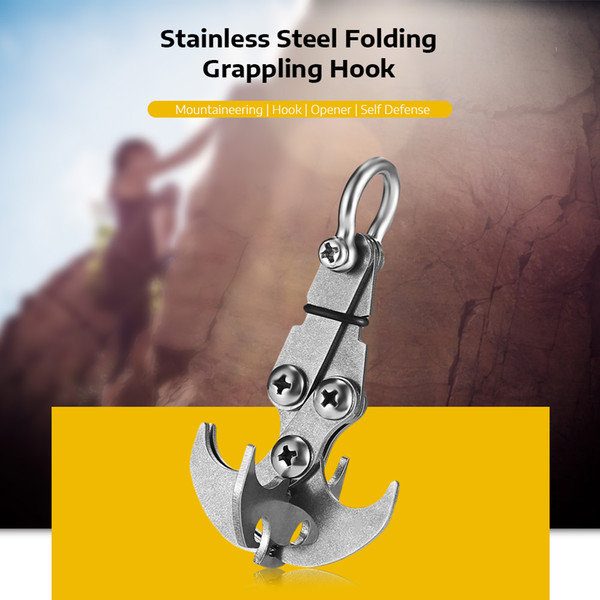 Stainless Steel Folding Gravity Hook Gravity Hook Carabiner crampons quickdraw Outdoor Grappling Claws traction Rescue EDC Tool Climbing