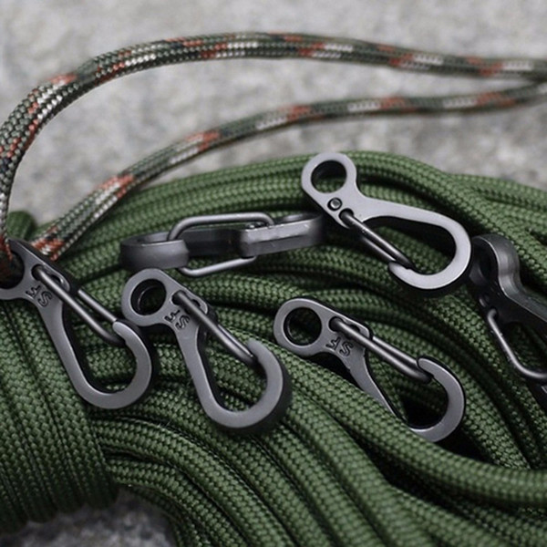 Mini SF Spring Backpack Clasps Climbing Carabiners EDC Keychain Camping Bottle Hooks Paracord Tactical Survival Gear