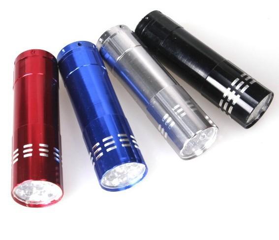 Portable 9 CREE LED UV Light Flashlight Hiking Torchlight Aluminium Alloy Money Detecting LED UV Lamp Light with Box