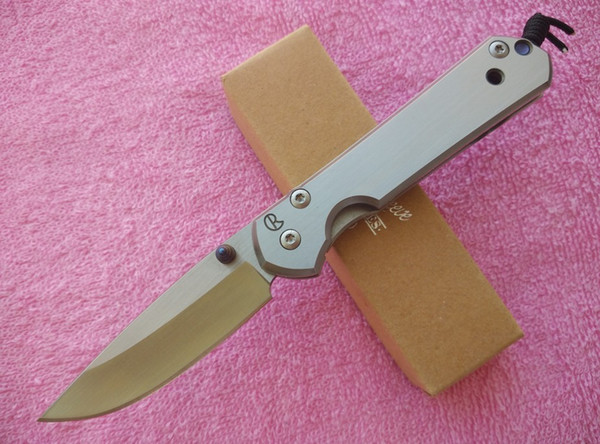 Chris Reeve Small Sebenza 21 Frame Knife 440C steel Satin Drop point Plain Folding blade knife Tactical knife knives with retail box