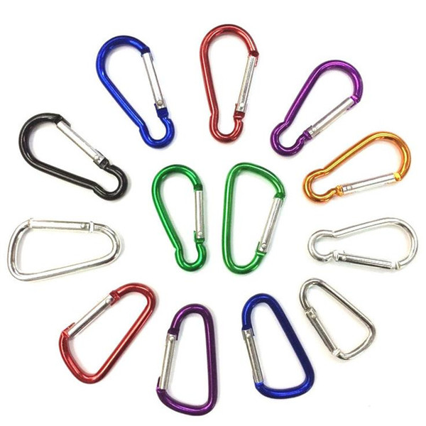 Carabiner Ring Keyrings Key Chain Outdoor Sports Camp Snap Clip Hook Keychains Hiking Aluminum Metal Stainless Steel Hiking Camping