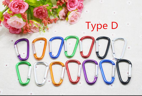 Carabiner Ring Keyrings Key Chain Outdoor Sports Camp Snap Clip Hook Keychains Hiking Aluminum Metal Stainless Steel Hiking Camping