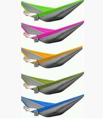 Free Shipping Outdoor or Indoor Parachute Cloth Sleeping Hammock Camping Hammock high quality multicolor