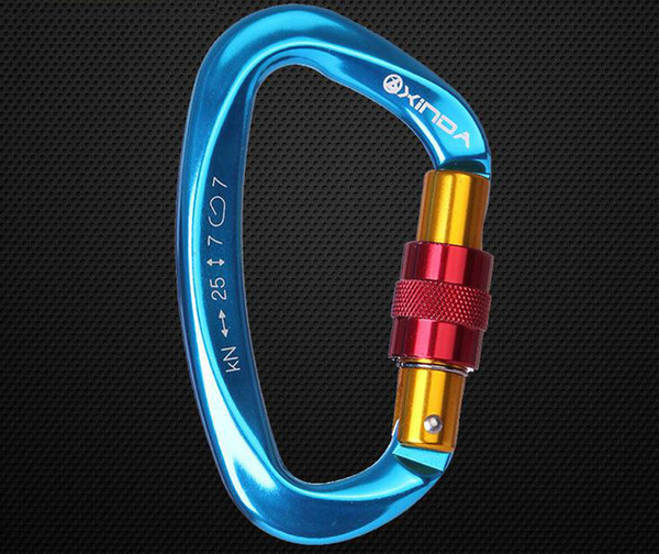 Xinda professional climbing main lock carabiner fast hanging small D-type main lock outdoor climbing equipment supplies safety lock