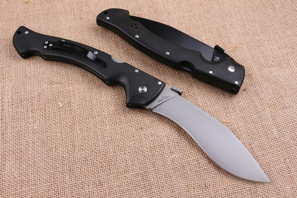 COLD STEEL RAJAH II Huge Tactical Folding Knife D2 Blade Krato Handle Outdoor Survival Rescue Pocket Knife Military Utility EDC Dogleg Knife