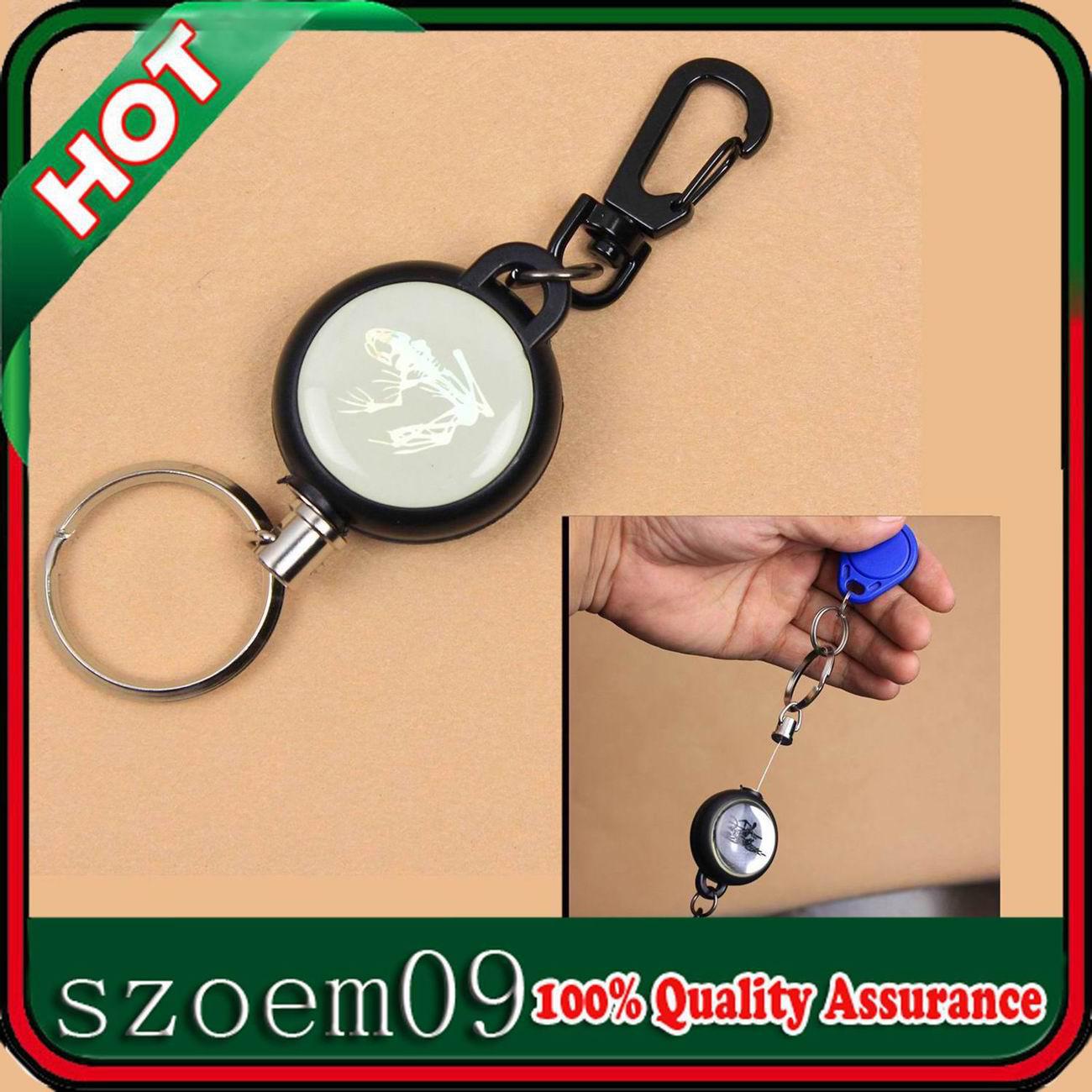 Nice Pattern Extend To 60mm/24'' Carabiner Portable Retractable Reel Key Chain