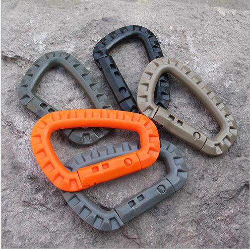 DHL D Shape 200LB Mountaineering Buckle Snap Clip Plastic Steel Climbing EDC Backpack Hook Carabiner D-Ring lock Tactical Molle Quickdraw