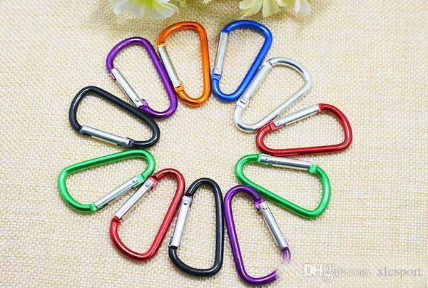 Wholesale--5cm D shaped Aluminium alloy carabiner key ring for outdoor 100pcs/lot Free shipping